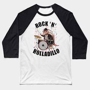 Funny Armadillo-Rock N Roll-Adillo Baseball T-Shirt